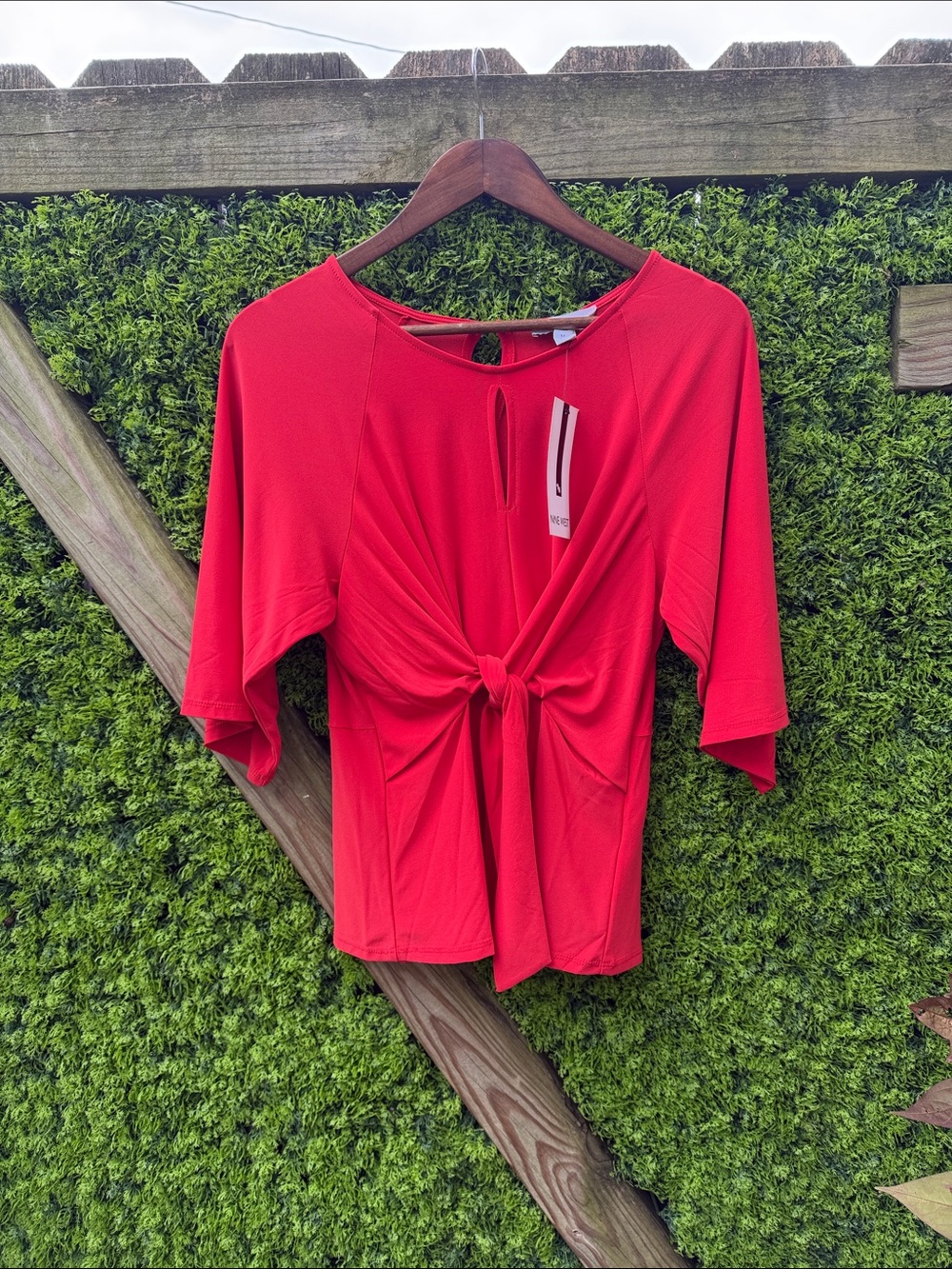 Nine West Red Knot-Front Blouse NWT